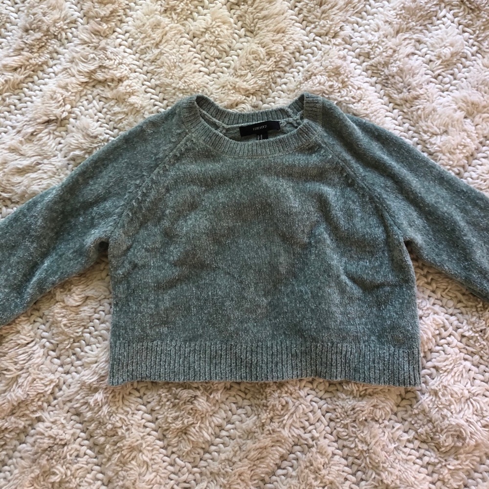 fuzzy cropped sweater